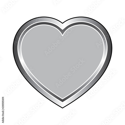 Metal Heart icon isolated on white background. 3D iLLustration