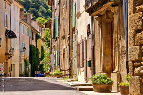 Beautiful old street in the village of Saignon  Provence  southern France