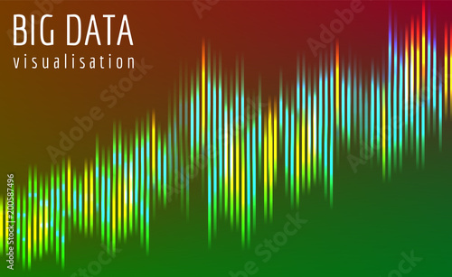 Abstract vector finance  big data graph visualization. Stock index infographics. Visual information complexity. Intricate data threads chart. Business analytics. Artifficial inteligence.
