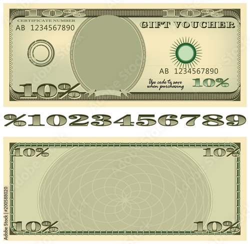 Gift voucher in the form of dollar discounts and figures.