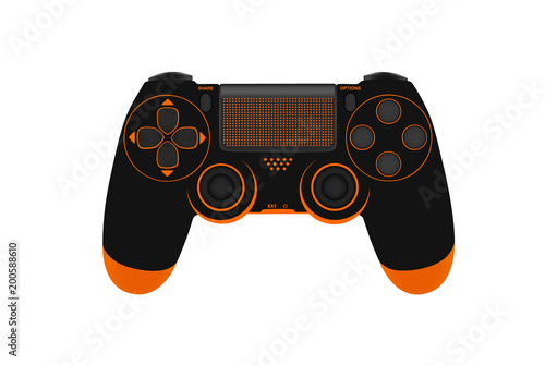 Game controller isolated on a white background.Vector illustration.Photo-realistic joystick.