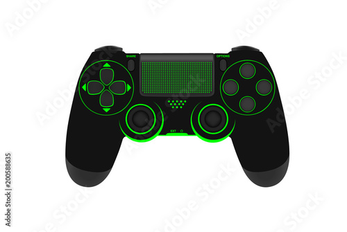 Game controller isolated on a white background.Vector illustration.Photo-realistic joystick.
