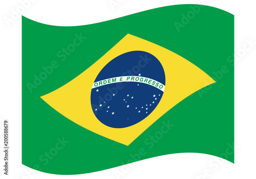 DRAPEAU DU BRÉSIL VAGUE
