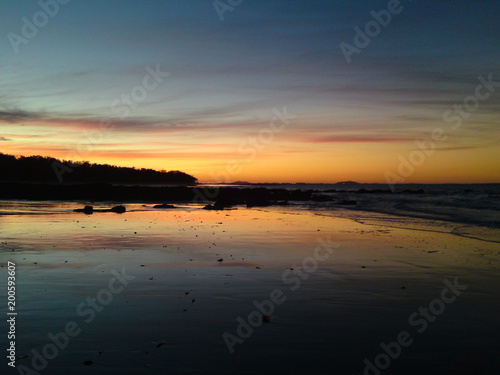 Beach Sand Sunset Reflections