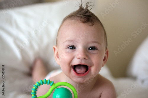 Fotografija Super Happy Baby Drooling With Big Smile