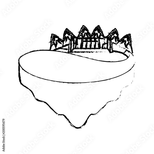 alternative energy power industry hydroelectric station vector illustration sketch