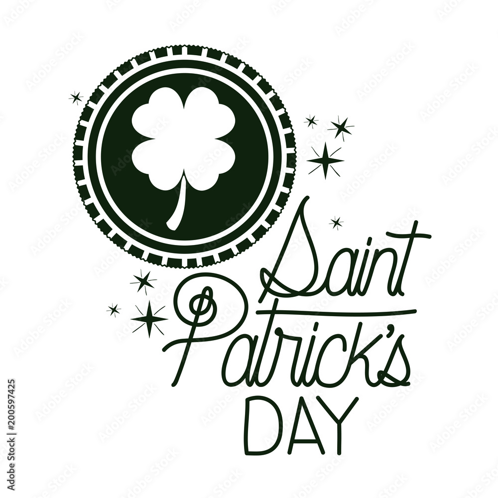 Fototapeta premium saint patrick card with clover coin
