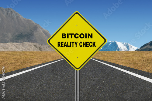 Bitcoin reality check highway sign