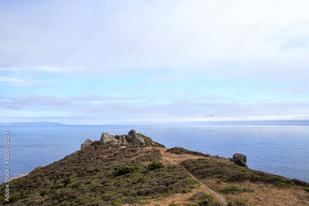 Viewpoint over the Pacific Ocean in west Marin, California