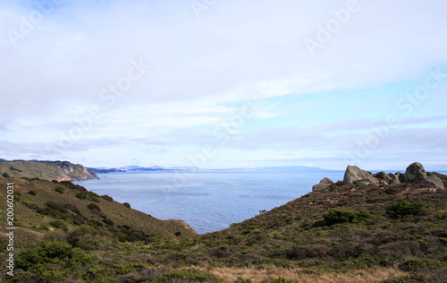 Viewpoint over the Pacific Ocean in west Marin, California