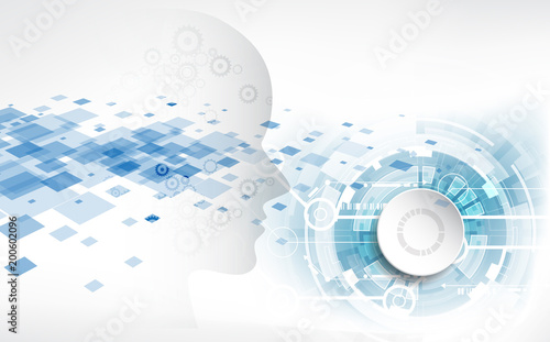 Artificial intelligence. AI digital technology in future. Virtual concept. vector illustration background.