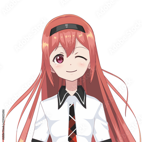 Anime manga avatar schoolgirl