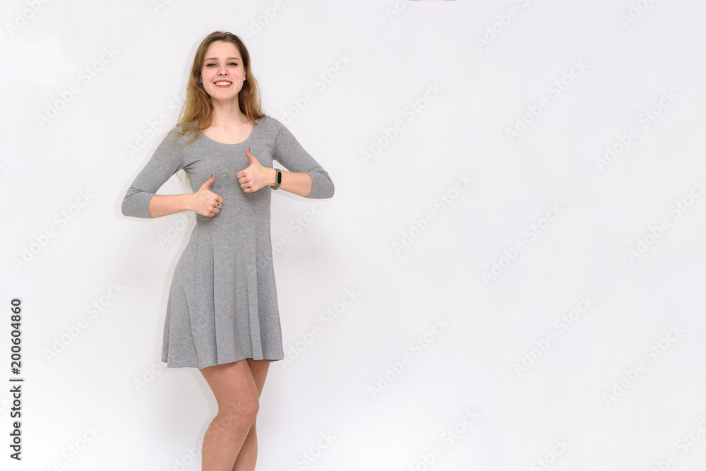beautiful girl on a white background in different poses beautiful girl on a white background in different poses