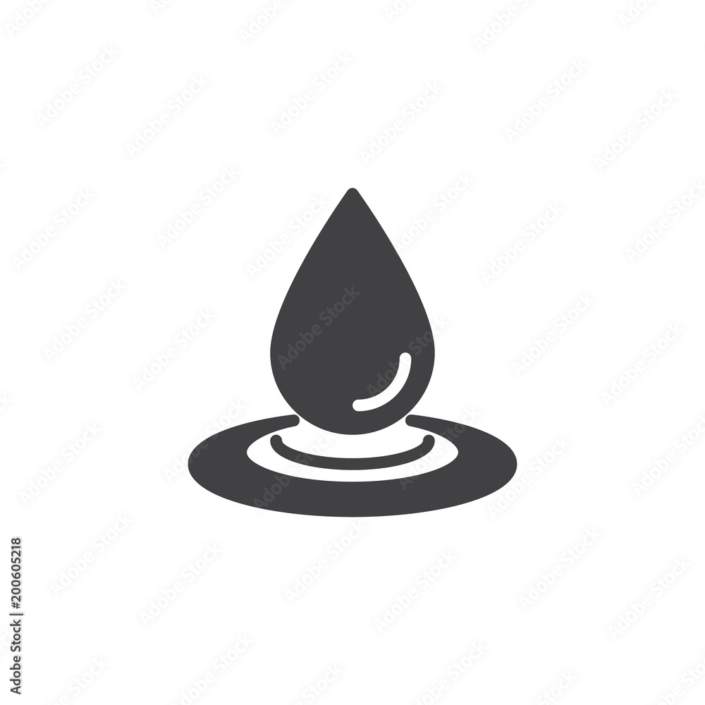 Water drop and spill vector icon. filled flat sign for mobile concept and web design. Water splash simple solid icon. Symbol, logo illustration. Pixel perfect vector graphics Water drop and spill vector icon. filled flat sign for mobile concept and web design. Water splash simple solid icon. Symbol, logo illustration. Pixel perfect vector graphics