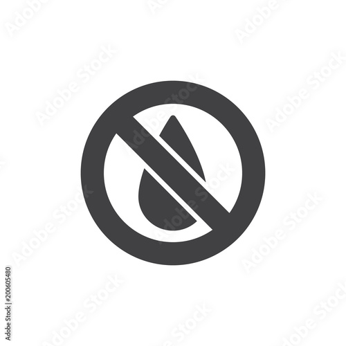 Free Download No water vector icon. filled flat sign for mobile concept and web design. Water drop forbidden simple solid icon. Symbol, logo illustration. Pixel perfect vector graphics - GFXLoad