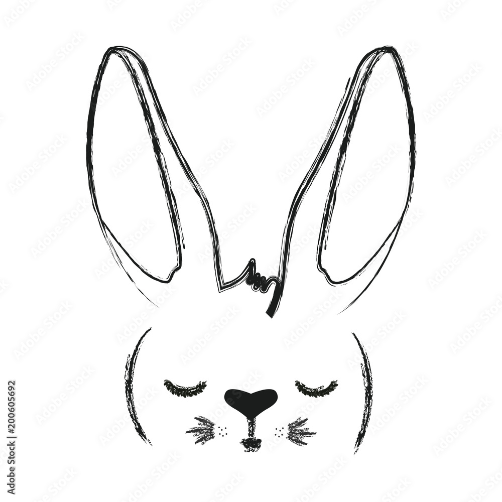 Fototapeta premium cute rabbit head easter celebration