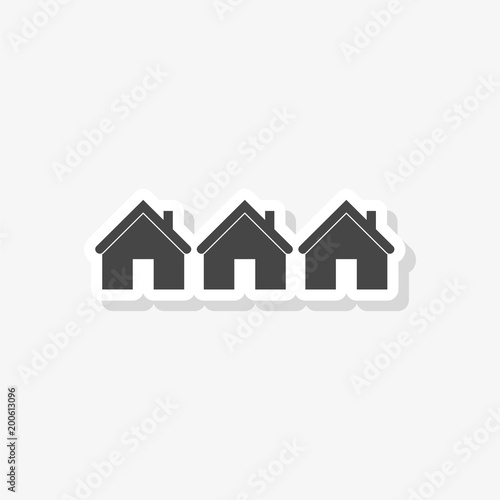Home sign sticker. Main page button, House icon, simple vector icon