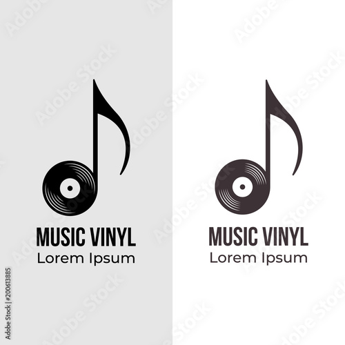 Music vinyl logo concept
