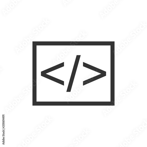 Open source business vector icon in flat style. Api programming illustration on white isolated background. Programmer technology concept. photo