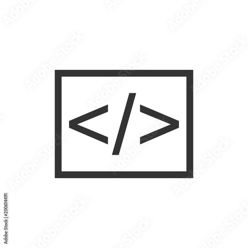 Open source business vector icon in flat style. Api programming illustration on white isolated background. Programmer technology concept.