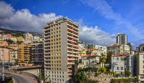 Monaco modern town cityscape.