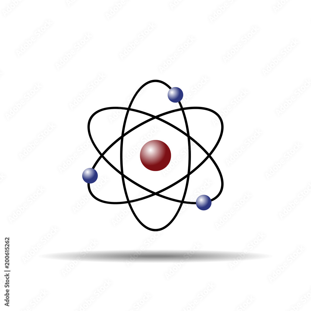 Atom molecule symbol, flat icon Atom molecule symbol, flat icon