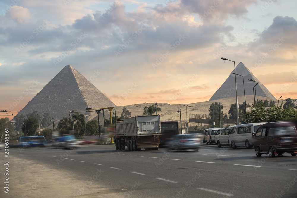  pyramids of Giza, in Egypt.