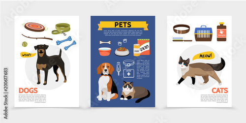 Flat Colorful Pet Shop Brochures