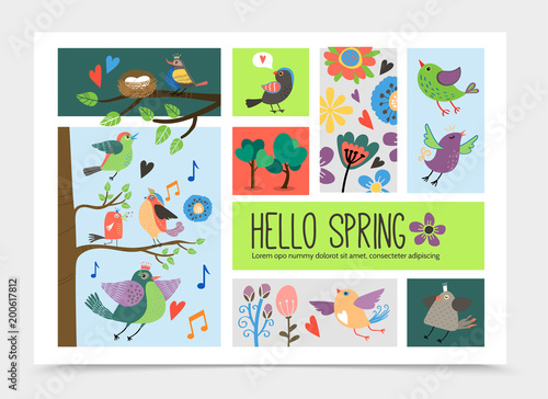 Flat Spring Time Romantic Infographic Template