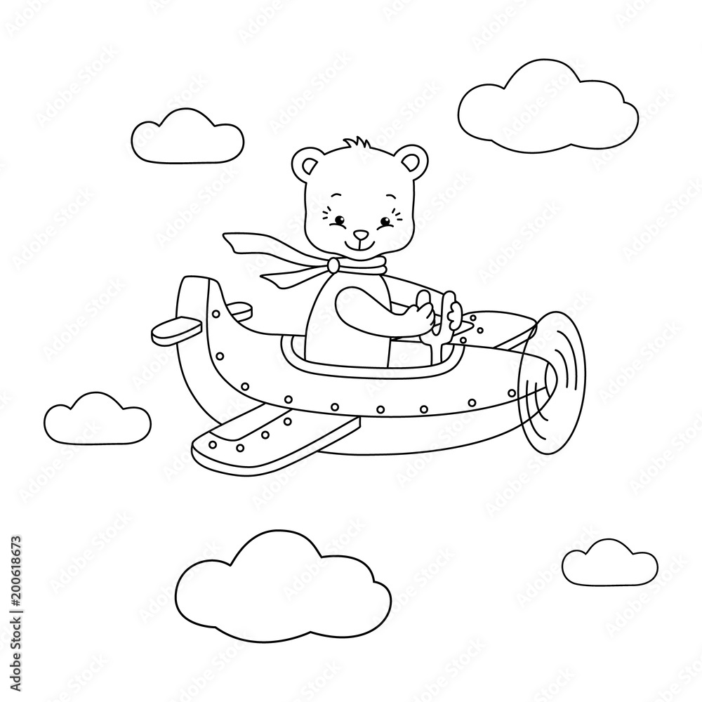Plakat Bear on the airplane.