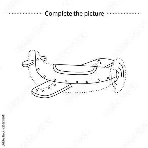 Complete the picture of airplane.