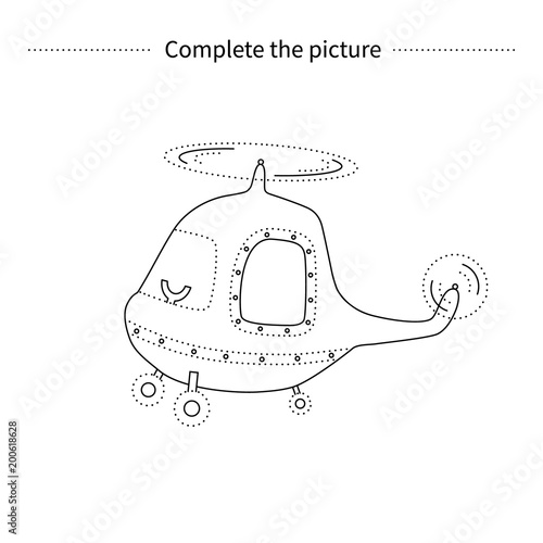 Complete the picture of helicopter.