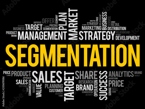 Segmentation word cloud collage, business concept background