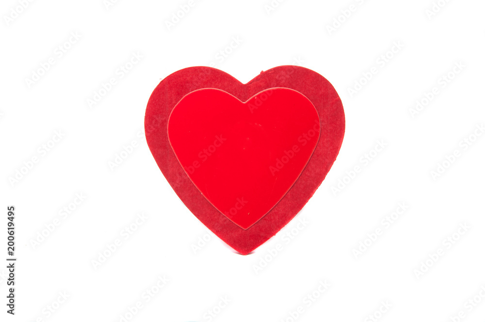 Valentines paper hearts isolated on the white