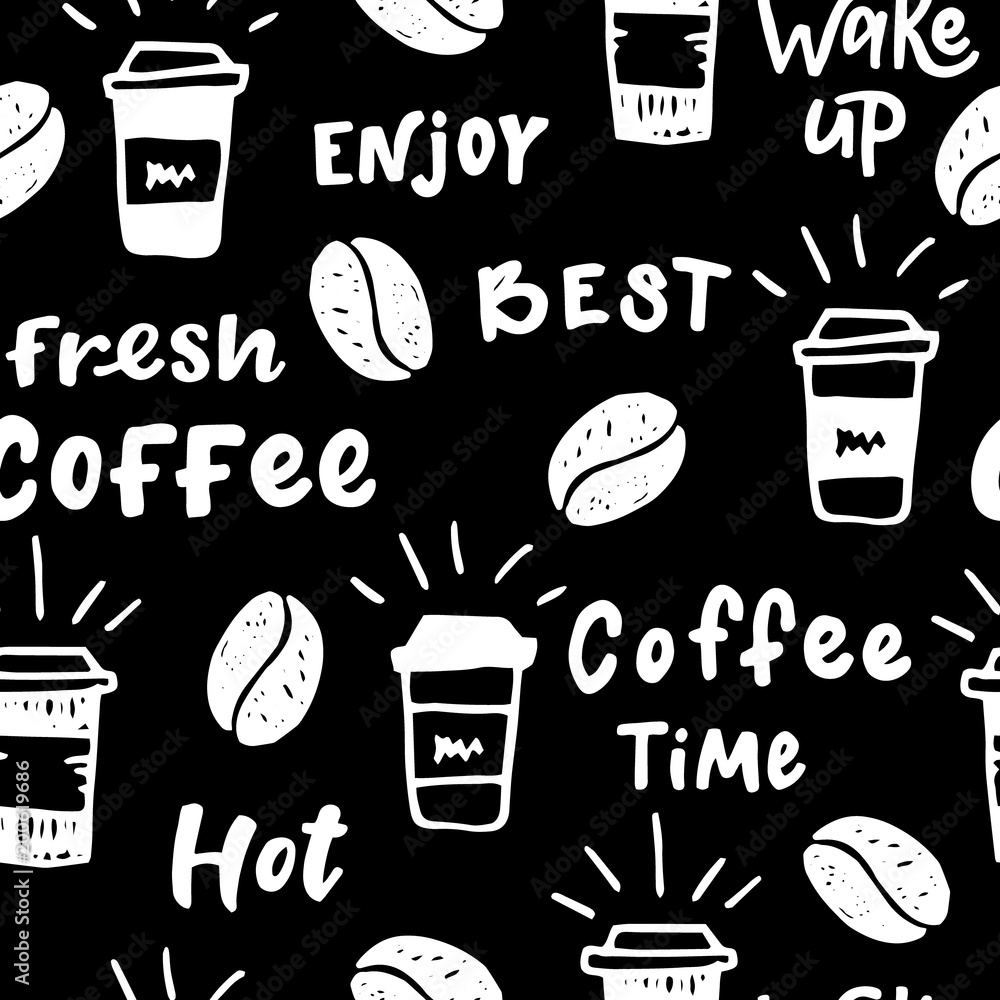 Coffee seamless pattern.