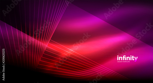 Shiny straight lines on dark background, techno digital modern template