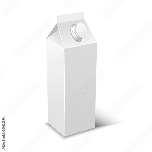 Milk or juice pack realistic vector illustration.