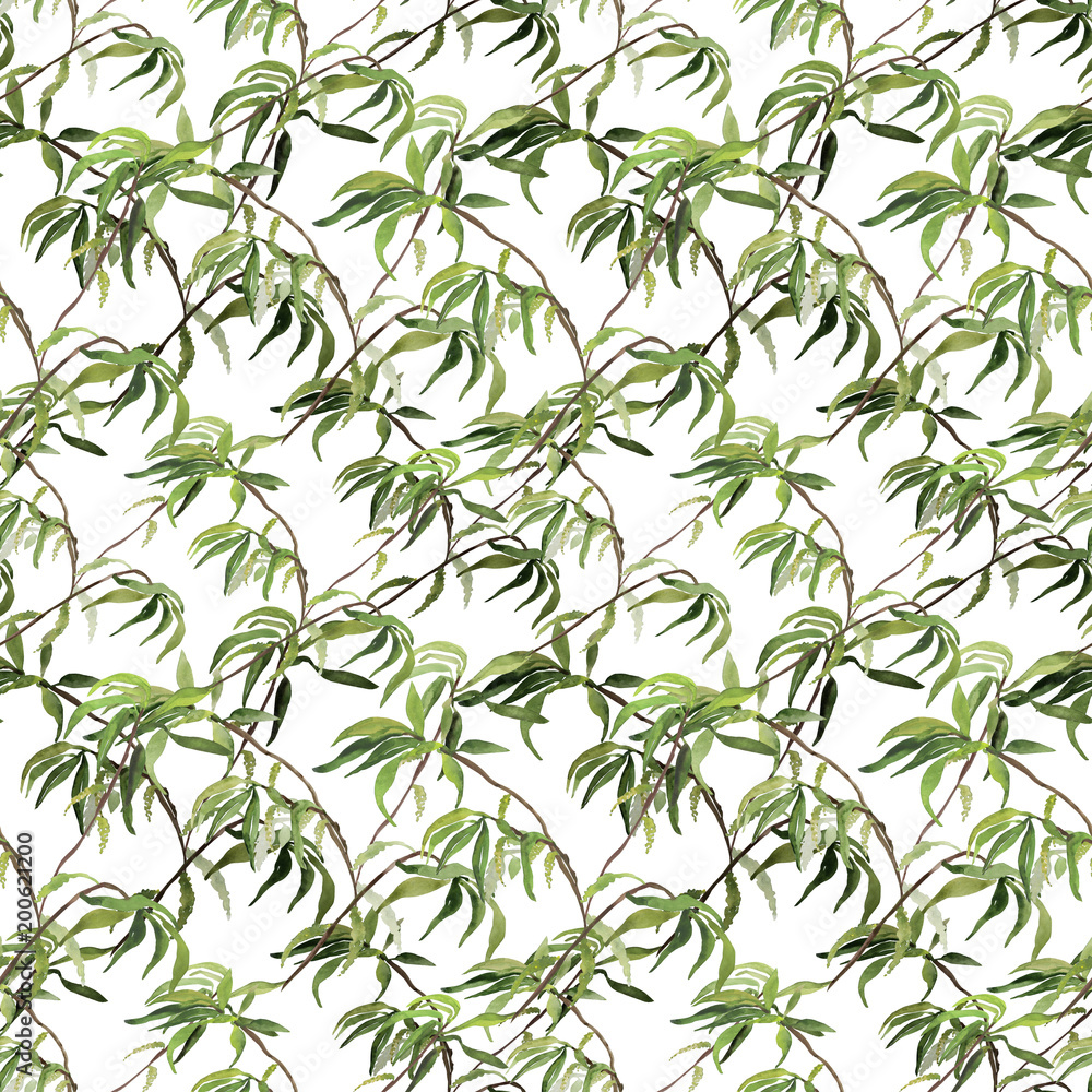 Watercolor seamless pattern of autumn leaves Watercolor seamless pattern of autumn leaves