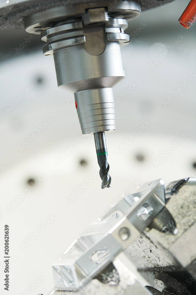 milling at CNC machine. industrial metalworking cutting process by cutter milling at CNC machine. industrial metalworking cutting process by cutter