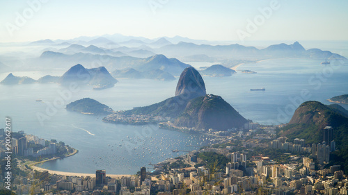 Wallpaper Mural Views to the Rio harbor and Sugar Loaf Mountain from Corcovado in Rio de Janeiro, Brazil. Torontodigital.ca