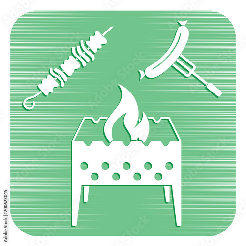 Brazier, kebab and sausage icon