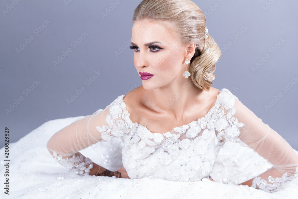 wedding beauty shoot in blue background wedding beauty shoot in blue background