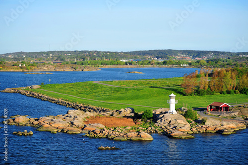 Leuchtfeuer Göteborg mit Landschaft