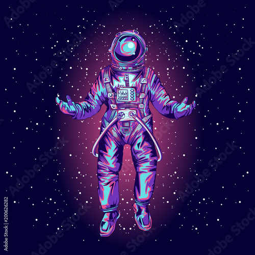 Vászonkép Astronaut in spacesuit on space.
