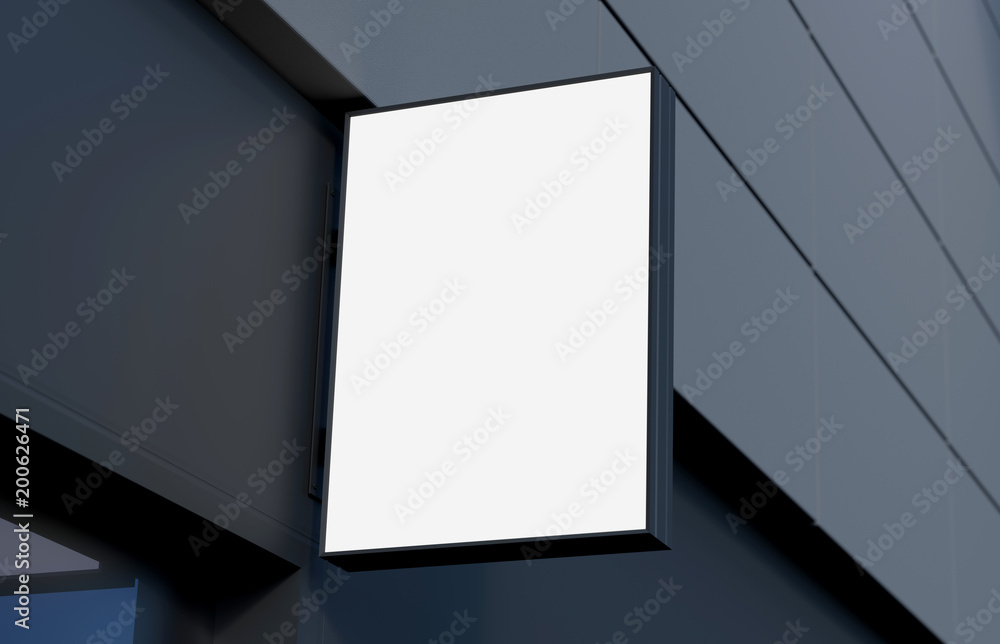 Blank, outdoor signage, signboard mockup, sign. 3d rendering Blank, outdoor signage, signboard mockup, sign. 3d rendering