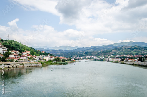 Panorama town of "Visegrad" during the summer - Bosnia and Herzegovina 