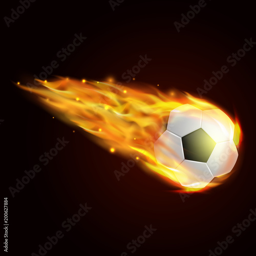 Soccer ball with fire effect illustration