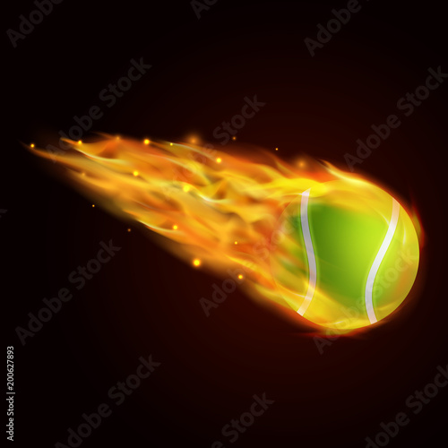 tennis ball with fire effect illustration