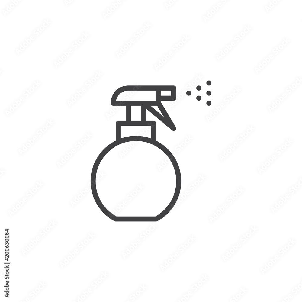 Spray bottle outline icon. linear style sign for mobile concept and web design. Barber water sprayer simple line vector icon. Symbol, logo illustration. Pixel perfect vector graphics Spray bottle outline icon. linear style sign for mobile concept and web design. Barber water sprayer simple line vector icon. Symbol, logo illustration. Pixel perfect vector graphics