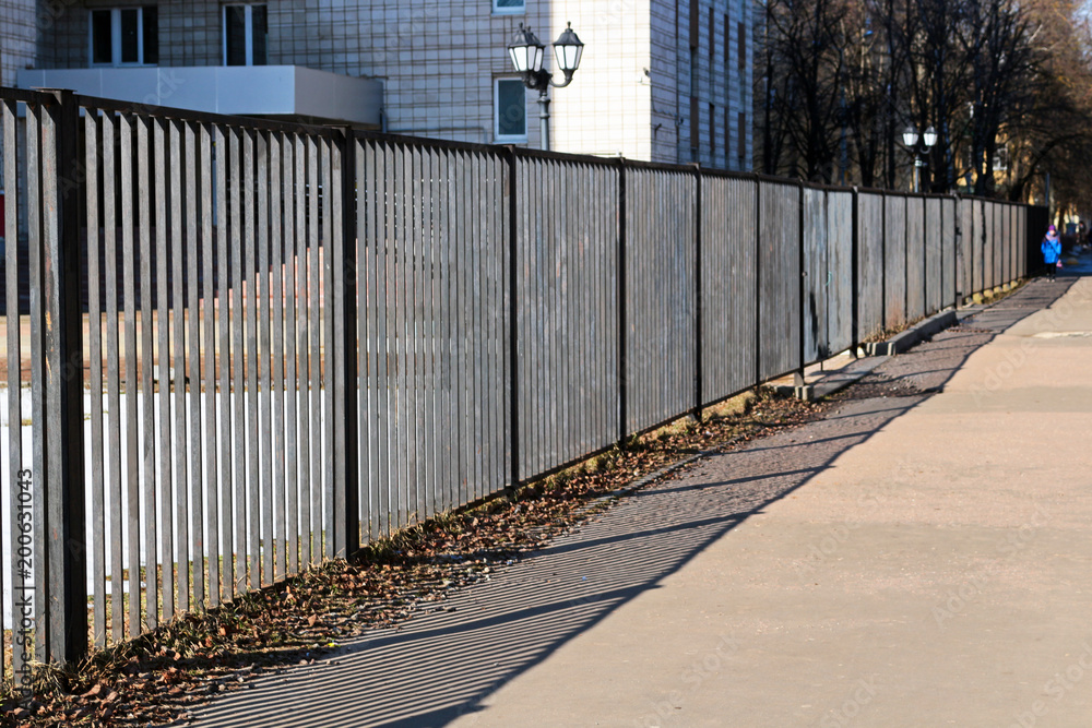 Metal fence and its shadow
